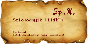 Szlobodnyik Milán névjegykártya